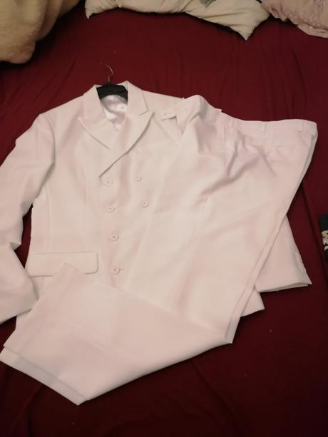 Snehobiely oblek veľ. 50 sako + nohavice, 50