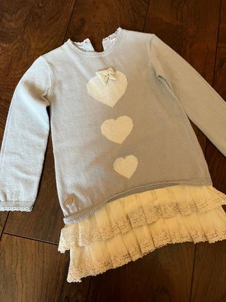 Pulóvrik s čipkou boboli, 98