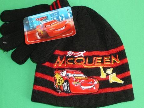 Čiapka a rukavice mcqueen čierno-červená, disney,50