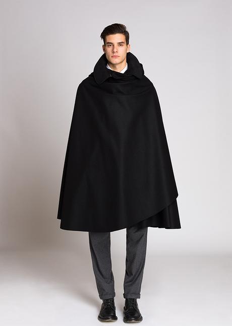 Luxusne panske vlnene glamurne pončo/kabat, l / m / s / xl