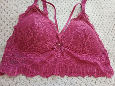 Čipkovaná braletka v burgundy farbe veľ.l, elle,l