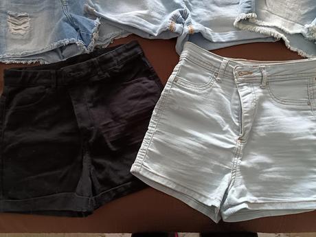 Dievčenské riflové kraťasy + tielko, 158 / 164