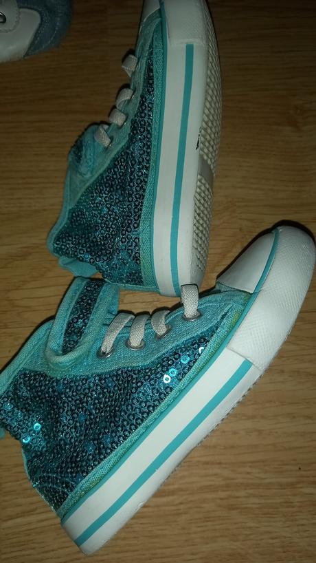 Flitrovane botasky sv.modre, h&m,23