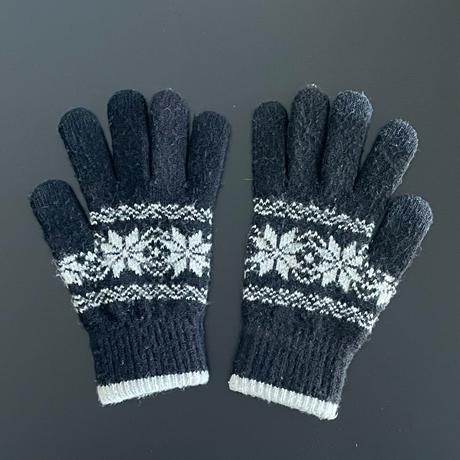 Tmavomodré/čierne rukavice s nórskym vzorom, xs
