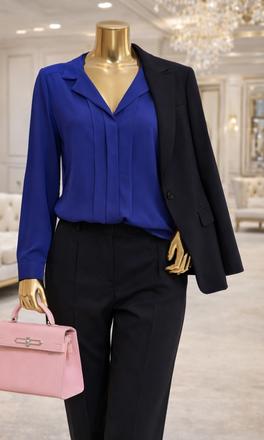 H&m elegantná modrá blúzka, h&m,m