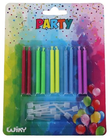 Sviečky so stojančekom 10ks farebný plameň,