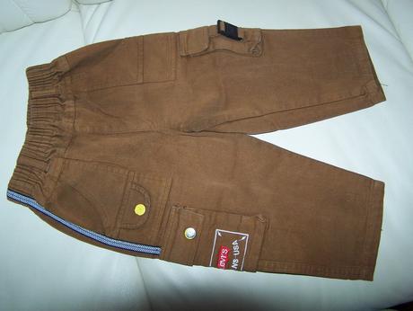 Mocné plátené kapsáčové nohavice, 98