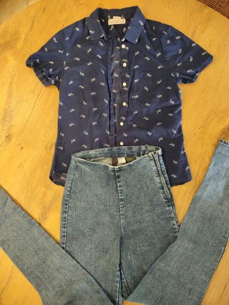 Riflové nohavice, h&m,164