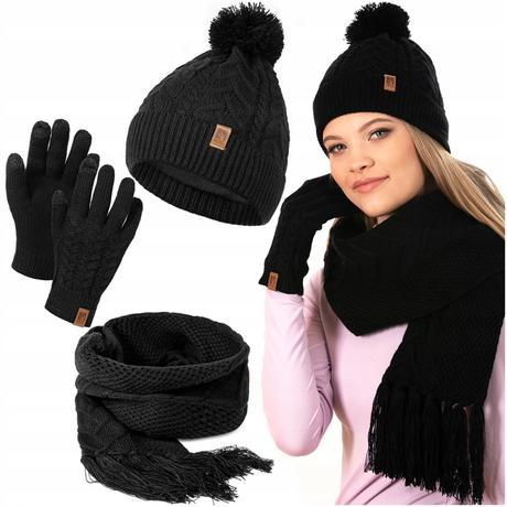 Dámsky zimný set v čiernej,