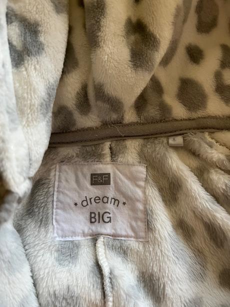 Teplé chlpaté pyžamko s kapucňou, f&f,128