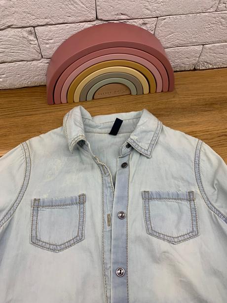 Benetton rifľová košeľa 128/134, benetton,134