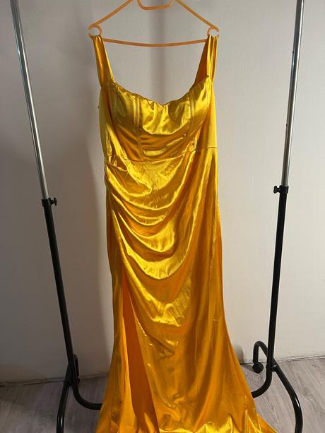 Žlté elegantne šaty, xxl