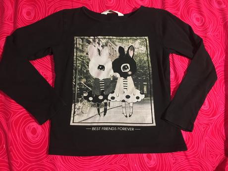 Čierne zajačikové tričko, h&m,122