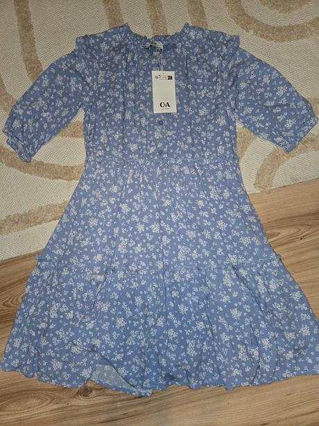 Krásne modré šatky 140, c&a,140