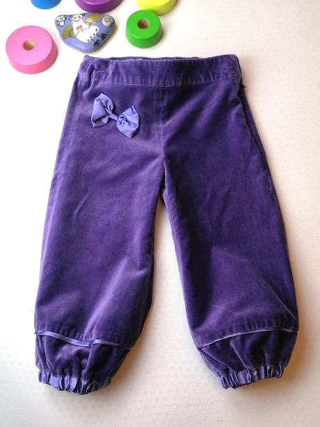 Zamatové nohavice s mašľou, name it,92