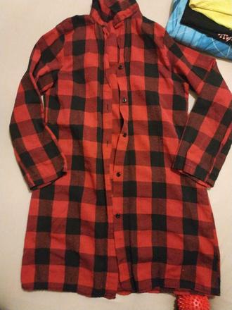 Károvaná predĺžená košeľa, xs