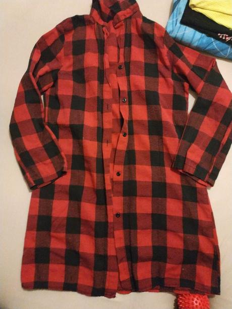 Károvaná predĺžená košeľa, xs