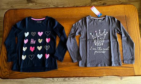 Tričká s korunkou a srdiečkami - dvojset, kids,128