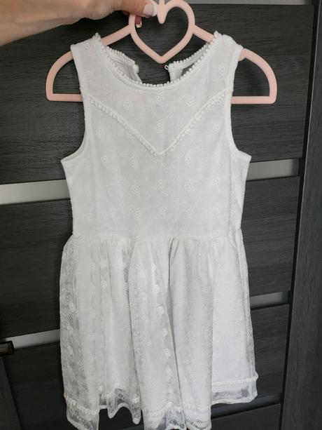 Čipkovane biele saty 122/128, 122