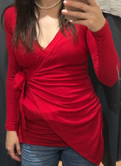 Sexy červený sveter/top, fashion nova, xs/34, xs