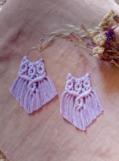 Náušnice pletené macramé, 