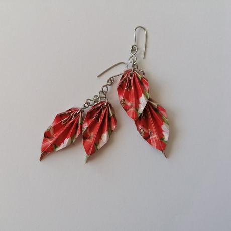 Náušnice dvojitý list - šípová ruža,