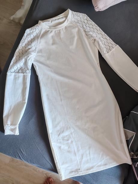 Biele šaty s čipkou s, 30 / s