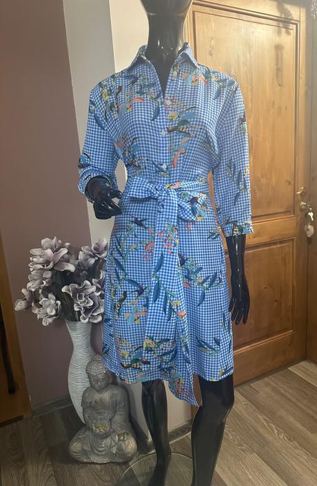 Kockované košeľové šaty s hrubým pásom chantall, chantall,40