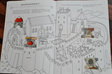 3x omalovanky s nalepkami v nemcine,