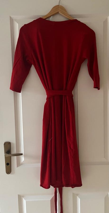 Červené zavinovacie šaty, reparáda, s/36, s