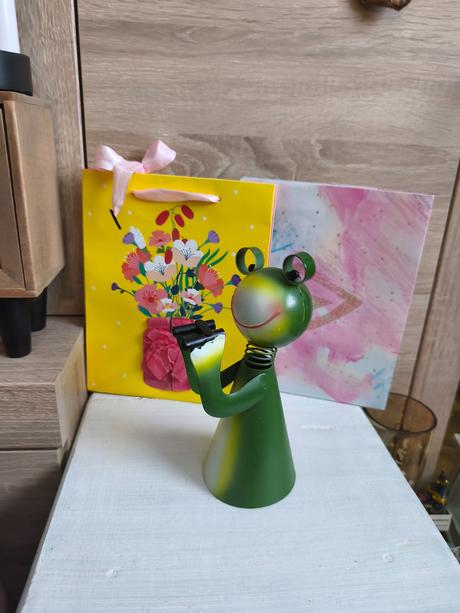 Dekorácia plechová žabka, 