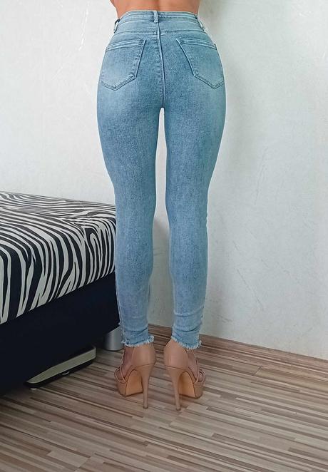 Nové dámske svetlé rifle s vysokým pásom - 25/xs, xs