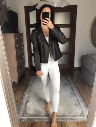 Hneda kožená bunda zn. pieces, xs