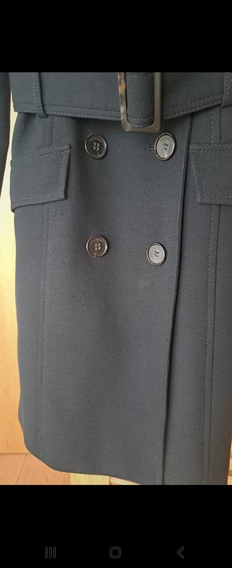 Čierny kabat s opaskom hallhuber, s