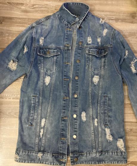 Krásna predĺžená riflová bunda, xl