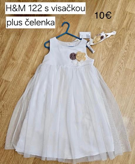Slávnostné šaty 122 nové s čelenkou, h&m,122