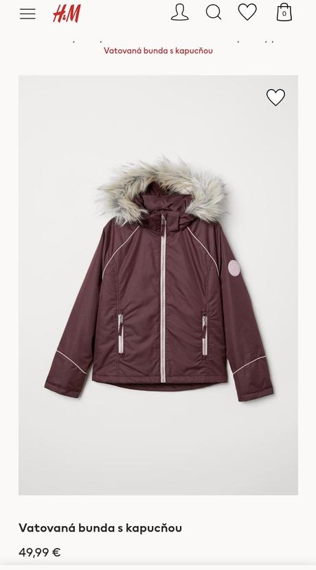 Zimná vetrovka málo nosená výborny stav, h&m,158