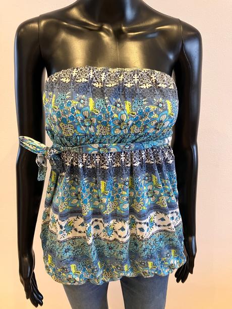 Dámske modré vzorované letné tričko (m), piazza italia,m