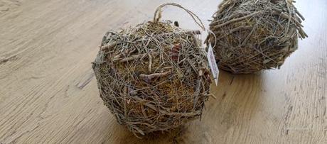 Dekoračná guľa závesná - natur - 160 mm, 