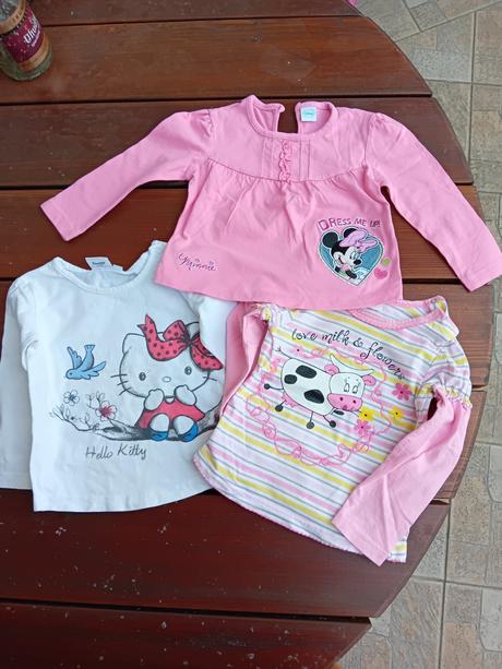 Tričká s dlhým rukávom 3 ks, disney,86