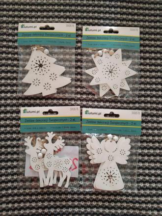 Drevené vianočné ozdoby 10cm,