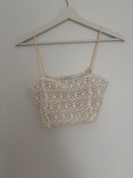Háčkovaný crop top zara, zara,s