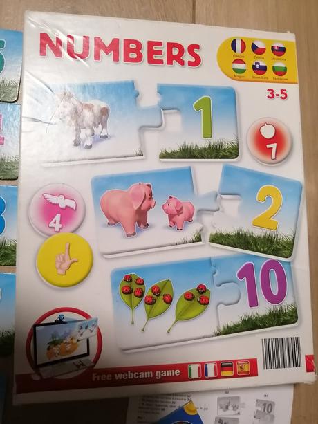 Papierové puzzle na učenie čísel,