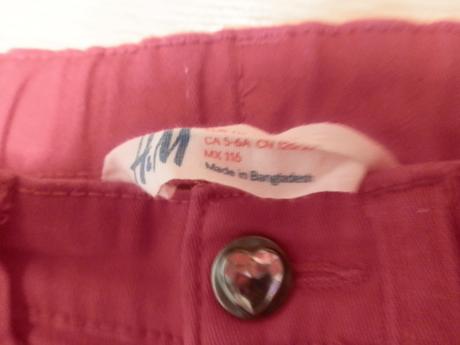 Červené dievčenské nohavice, h&m,116