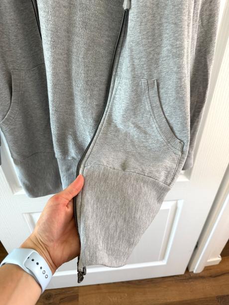 Sivá dlhá mikina na zips s kapucňou intimissimi, intimissimi,s