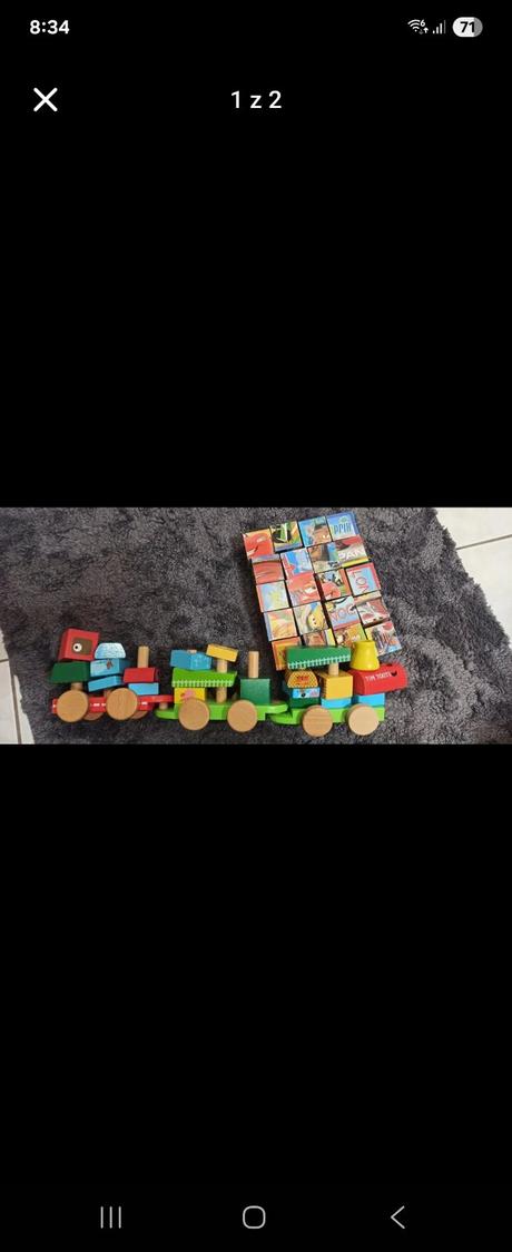 Drevený vláčik a kocky, 