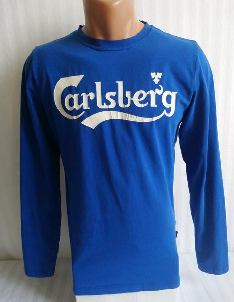 Pánske elastické modré tričko carlsberg, italy, s
