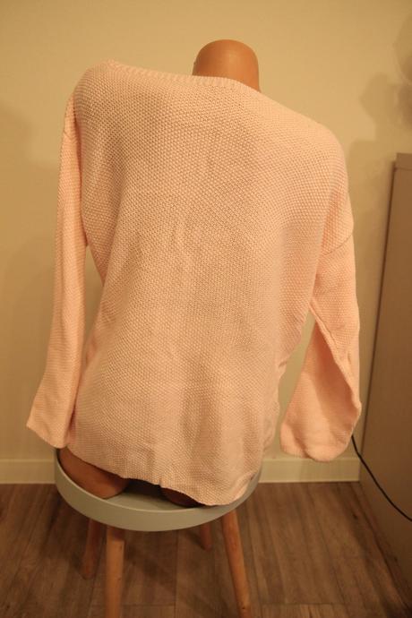 Ružový oversize pletený sveter, m/l, m