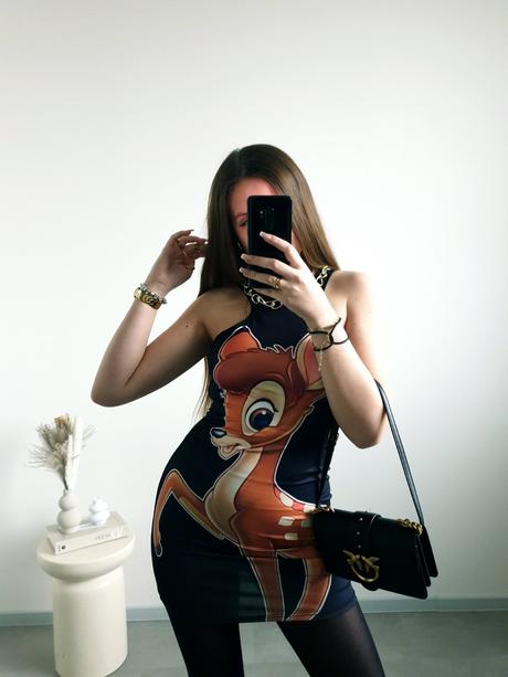 Extravagantné šaty bambi s/m, s