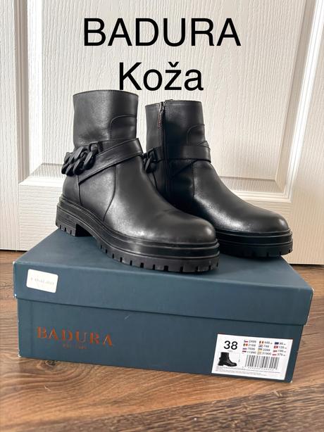 Kožené členkové čižmy badura, 38